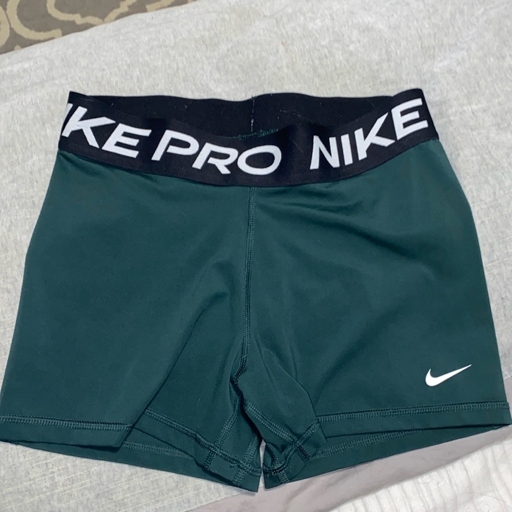 Nike Pro green compression shorts